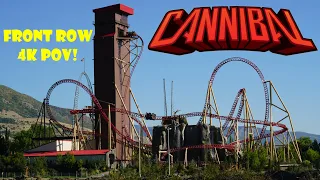 Lagoon Amusement Park Cannibal Roller Coaster Front Row 4K POV