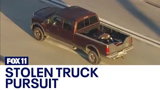 Suspected stolen truck leads authorities on pursuit
