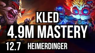 KLED vs HEIMER (TOP) | 4.9M mastery, 2100+ games, 2/1/4 | KR Diamond | 12.7