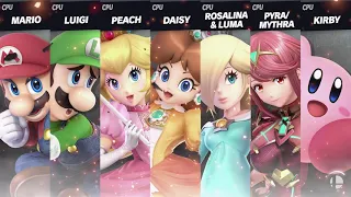 Super Smash Bros Ultimate Mario Luigi Peach Daisy Rosalina & Luma Pyra/Mythra Kirby