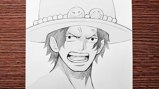 Easy anime sketch | How to draw Ace - [One Piece] step-by-step
