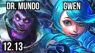 MUNDO vs GWEN (TOP) | 9/1/5, Godlike | EUW Diamond | 12.13