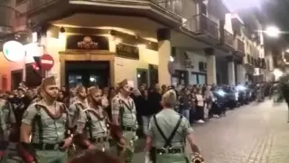 Legionario borracho en semana santa de Antequera (Málaga) 2016