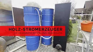 Holz-betriebener Stromgenerator gegen Stromausfälle