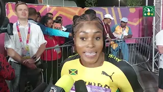 Elaine Thompson after the  Women's 100m  final at the 2022 Commonwealth Games Birmingham