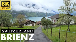 [ 8K ] Switzerland - Breathtaking BRIENZ Village - Walk tour in Rain | 8K UHD Video