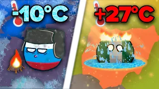 Comparison of Countryballs Temperature | Countryballs Animation