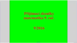 Množiny bodů stejných vlastností - Př. 9. (2016) | Přijímací zkoušky z matematiky