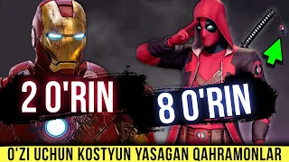 Top 8 O'zi uchun qahramonlik kostyumini yasagan marvel va dc personajlari  kino haqida