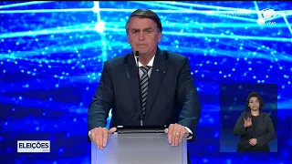 Jair Bolsonaro dá suas considerações finais após debate 29/08/2022 00:14:24