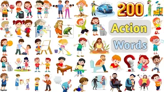 Action Words Vocabulary ll 200 Action Words, Verbs Name In English With Pictures ll Action Verbs