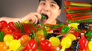 Mukbang of fruits jelly that is colorfully and has many flavors~!! Real sound ASMR