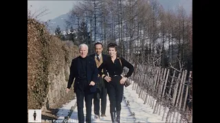 Charlie Chaplin at home with Dawn Addams &  Prince Vittorio Massimo - Rare Home Movie Footage