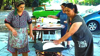We In Nature Helped Women to cook Kutab with Greenery in Gabala Region!