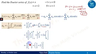 12 Fourier Series | Period 𝟐𝒍:  in (−𝒍, 𝒍)