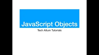 JavaScript Objects Tutorial | JS Objects