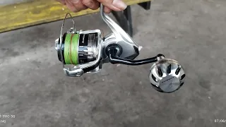 keren parah.. Reel shimano saragosa 5000xg,,,pasang handel gomexus.!!