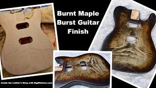 DIY PRS Burnt Maple Burst Guitar Finish with Angelus Leather Dyes BigDGuitars