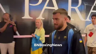 Loma interacting with fans immediately after being pushed by Devin Haney at the weigh in