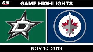 NHL Highlights | Stars vs. Jets – Nov. 10, 2019