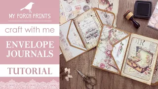 ENVELOPE JOURNAL | SHABBY TRAVEL KIT | Craft With Me!🤍| My Porch Prints Junk Journaling Tutorials