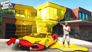 GTA 5 : Franklin Touch Anything Turns Into Gold Including His House.. (GTA 5 Mods)