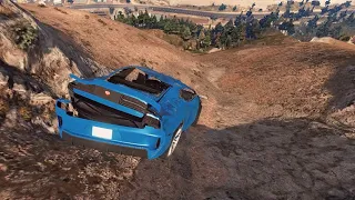 GTA 5 Driving off Mt Chiliad Crashes Compilation #52 (With Roof And Door Deformation)