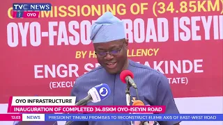 Gov. Seyi Makinde Speaks As Obasanjo Inaugurates 34.85km Oyo-Iseyin Road