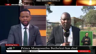 Prince Mangosuthu Buthelezi l Ulundi Mayor Wilson Ntshangase reacts to his passing
