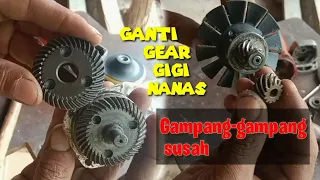 Cara ganti gear gigi nanas maktec mt90    #tukangkayu #gerinda