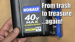 From trash to treasure: Revive a Kobalt 40V 2.5Ah power tool battery