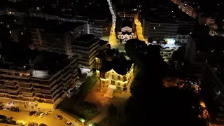 DJI Air 3 Night Mode flight at Thessaloniki coastline 4K 30FPS