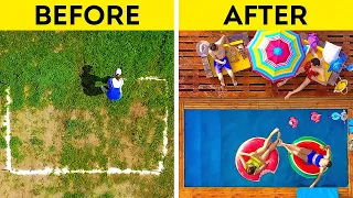 Amazing Ways to Upgrade Your Backyard || DIY Swimming Pool And Wooden House!