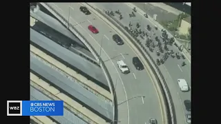 WATCH: Dozens of people on dirt bikes and motorcycles stop traffic on Leverett Connector