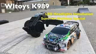 Wltoys K989 LED Headlights Installation, Summer Holiday Drifting And Bashing