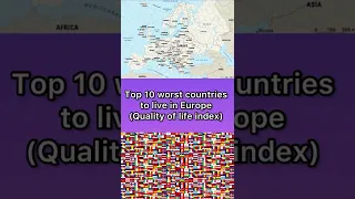 TOP 10 LOWEST QUALITY OF LIFE COUNTRIES IN EUROPE #shorts