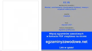 Egzamin zawodowy praktyczny EE.05, styczeń 2021