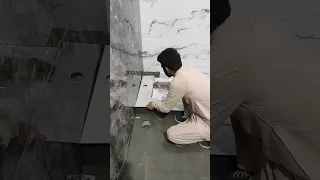 Bathroom Floor Tile Installation #shorts #youtubeshorts #bathroom