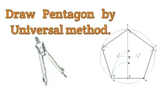 How to Draw Pentagon by Universal method ? | Hindi | Live Demo |