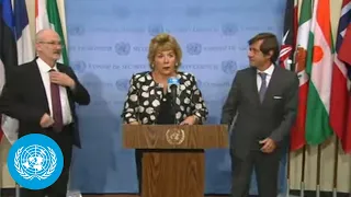 Ireland, France & Estonia on DPR Korea Missile Launch -Security Council Media Stakeout (20 Oct 2021)