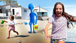 Milasha and fun story with a monster on the beach