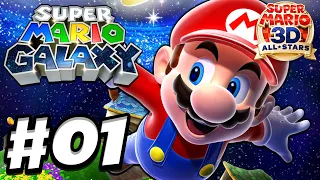 Super Mario Galaxy - Walkthrough Part 1 - Intro and Good Egg Galaxy 100% (Super Mario 3D All Stars)