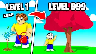 I tried PLANTING FIRE and MONEY TREE in Roblox with SHINCHAN and CHOP | Tree Planting Simulator