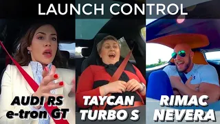 Najbolje reakcije na Launch Control! - Rimac Nevera, Porsche Taycan Turbo S, Audi RS e-tron GT