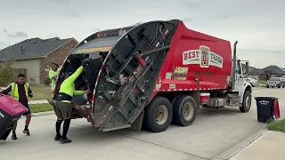 Best Trash: Fast Four Man Crew on a McNeilus Rear Loader Garbage Truck