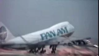 PAN AM 747, LAST FLIGHT OF PAN AM  TAKING OFF FROM MIAMI WINTER 1991