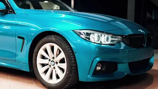 Оклейка в голубую пленку BMW 4 GT F36 | Москва Тюнинг