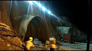 Z morh Tunnel Under construction blasting at night