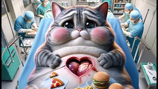 Heart Trouble: A Cat's Fast Food Fallout 🐱🍔💔#cat #aicat #cutecat