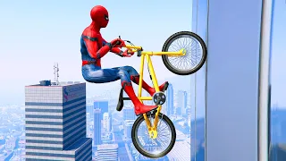 GTA 5 Spiderman Bmx Parkour Jumps Vol.45 (Euphoria Ragdolls)
